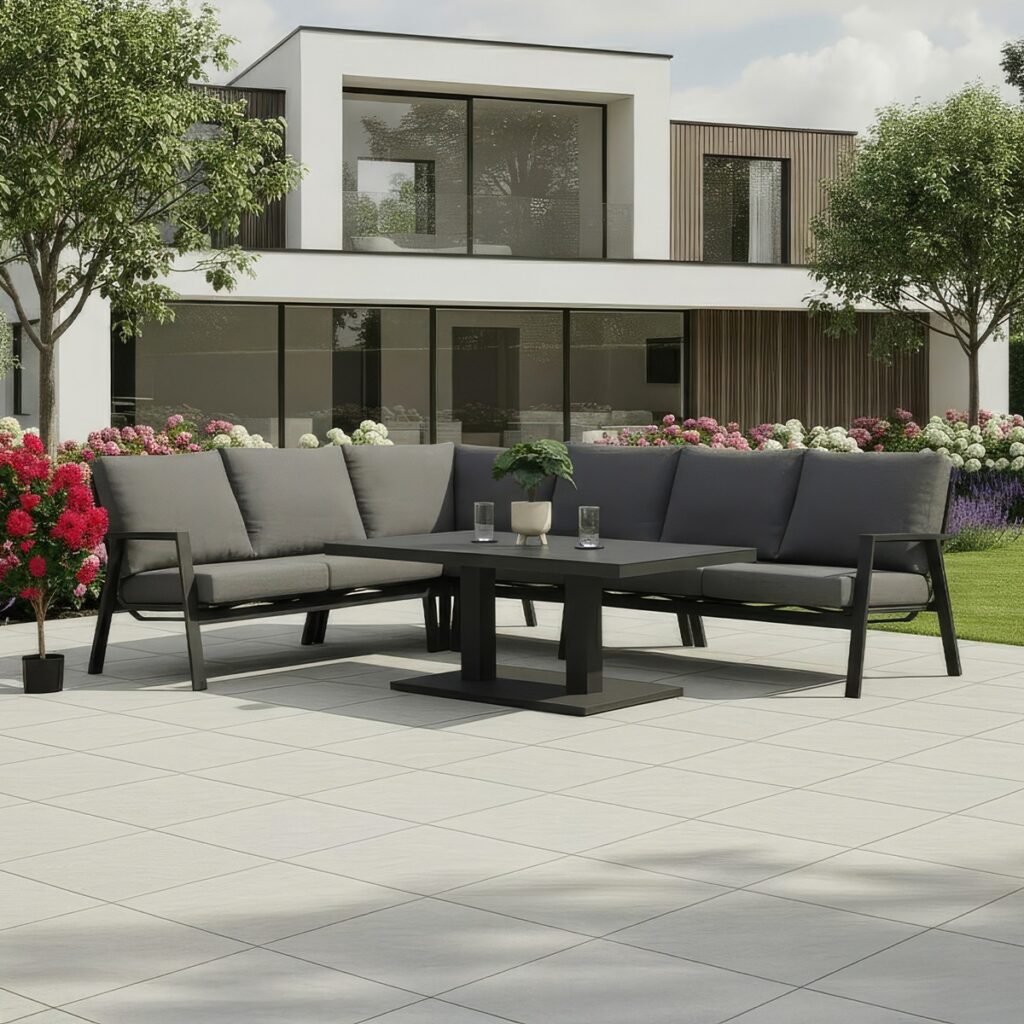 Nova Zara Corner Garden Sofa Set with Rising Table, Lounge Chair & Bench 5056380682621 2